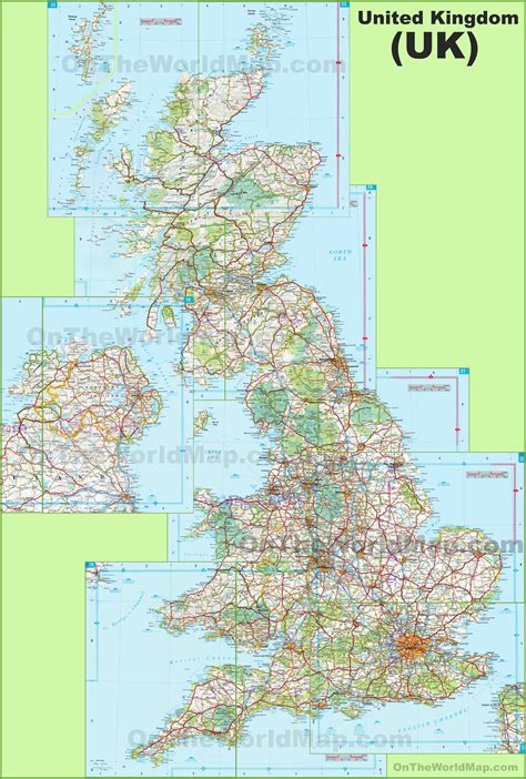free map of england with towns and cities